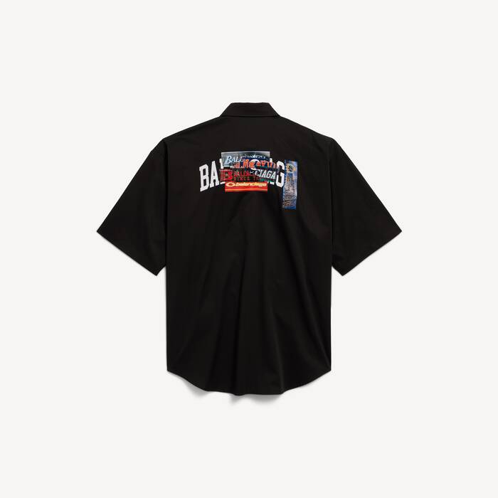 Security Tape Hemd Gro&szlig;e Passform f&uuml;r Herren in Schwarz - Herren | Balenciaga Deutschland DE - Image 2