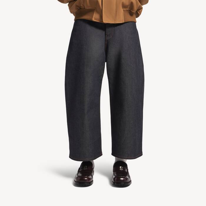 Men's Curved Jeans in Raw Indigo - Men | Balenciaga Romania EN - Image 3