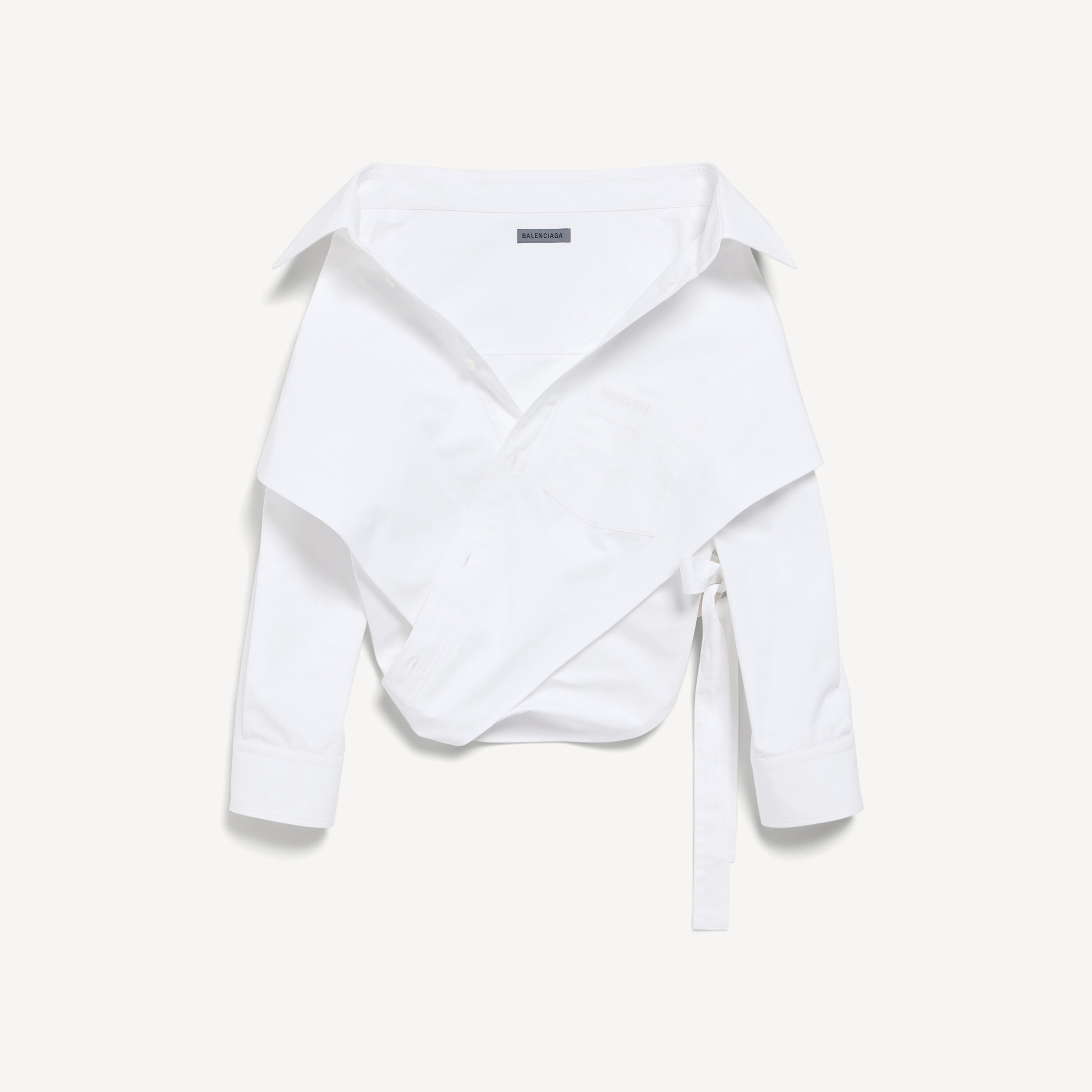 Women's Off-shoulder Wrap Shirt in White