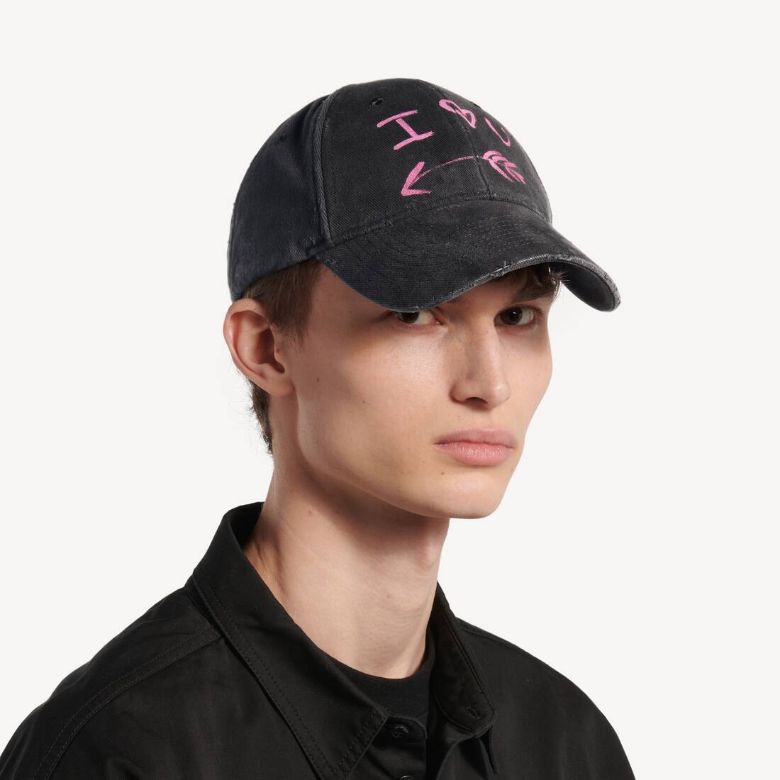 Men's I<3 U Cap in Black | Balenciaga United States EN - Image 5