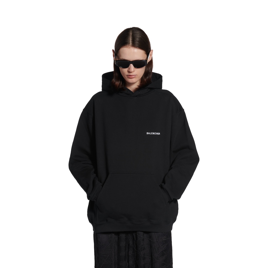 【BALENCIAGA】レギュラーフィット フーディ ホワイト の ウィメンズ Balenciaga Back Hoodie レギュラー