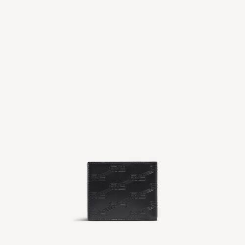 embossed monogram square folded wallet box