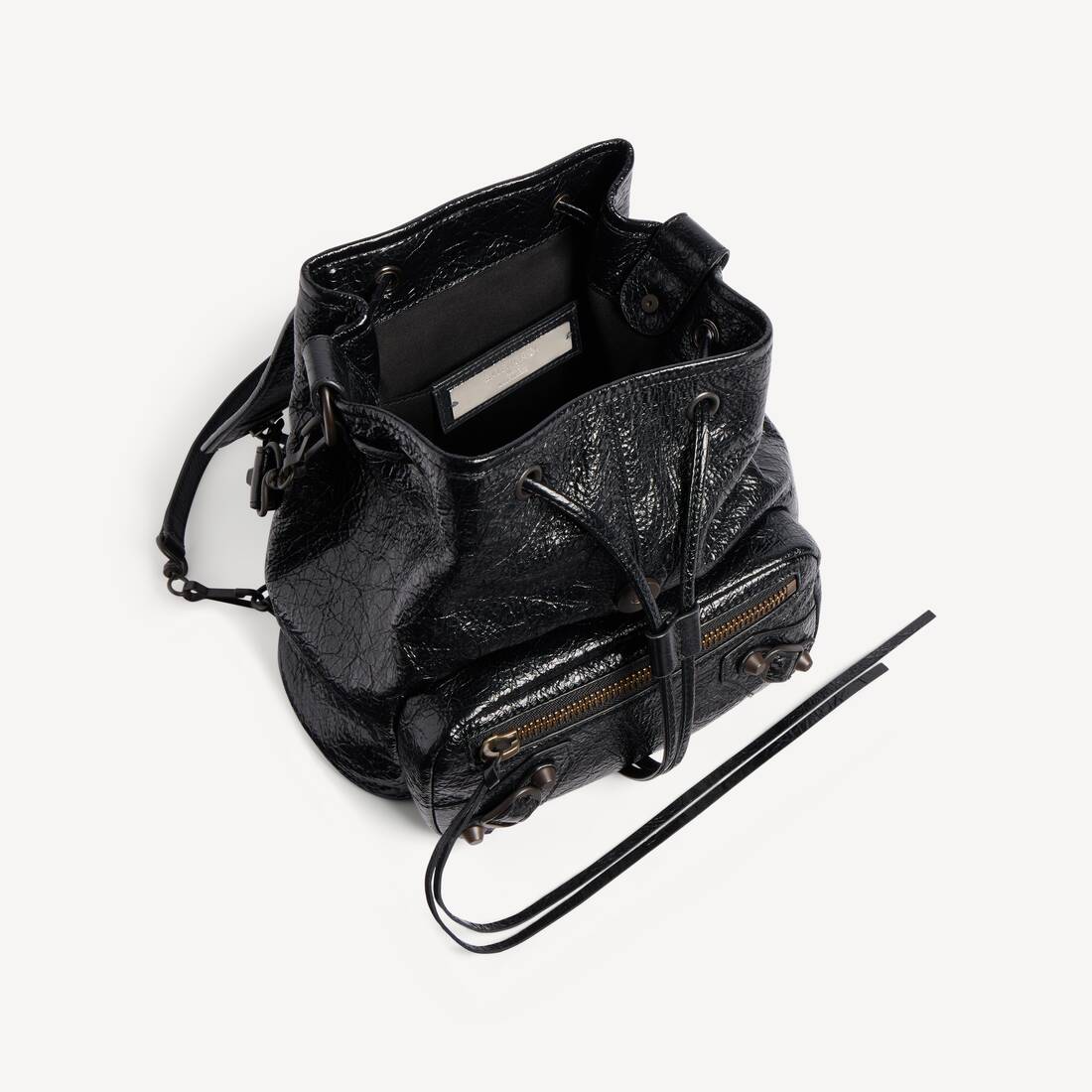 balenciaga backpack mini Recycled Casual Nylon Spray Polka Dots Explorer Crossbody Black White 1093480 FASHIONPHILE Balenciaga mini backpack black with