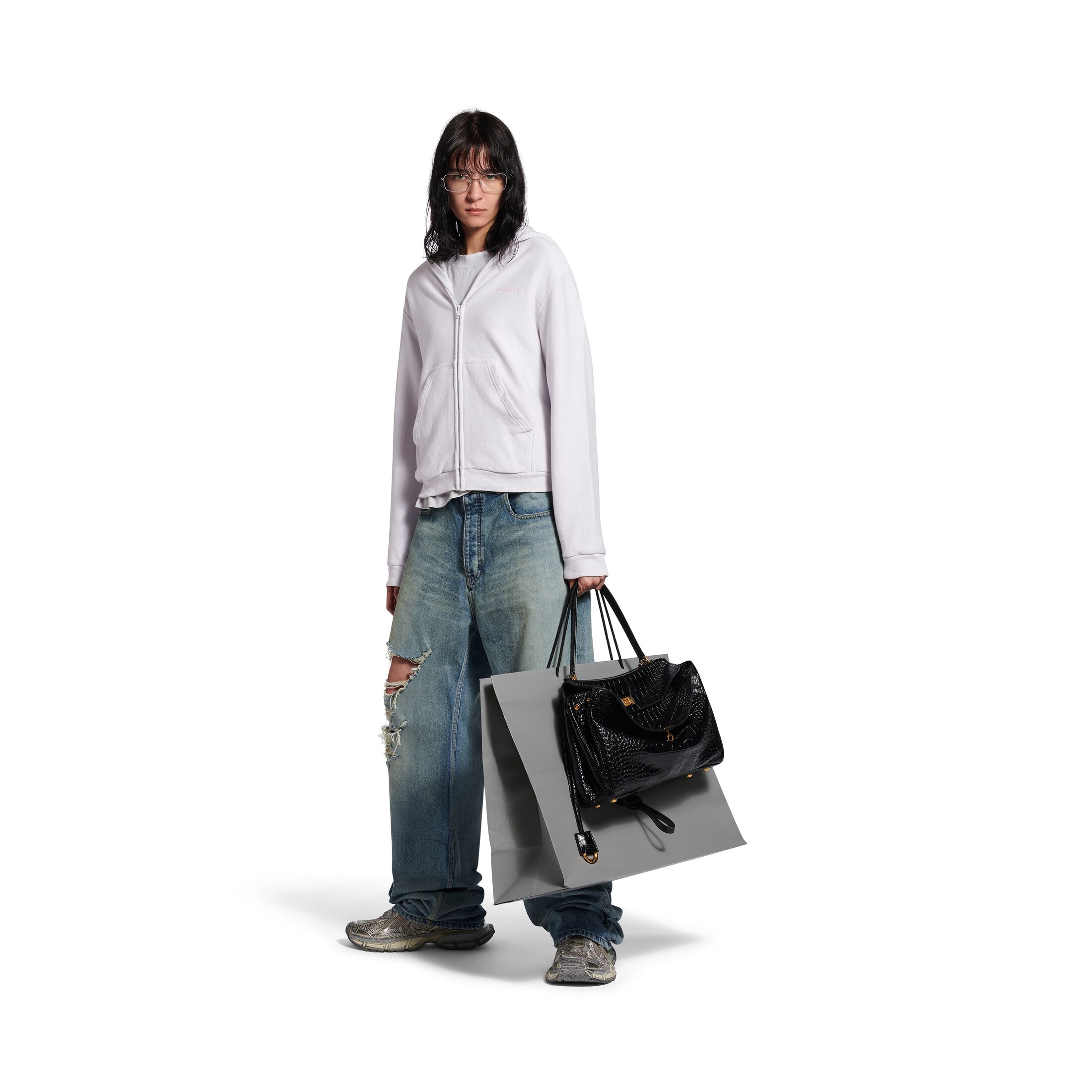 balenciaga back zip-up hoodie regular fit
