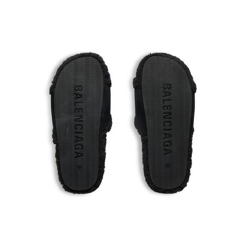 furry slide sandal
