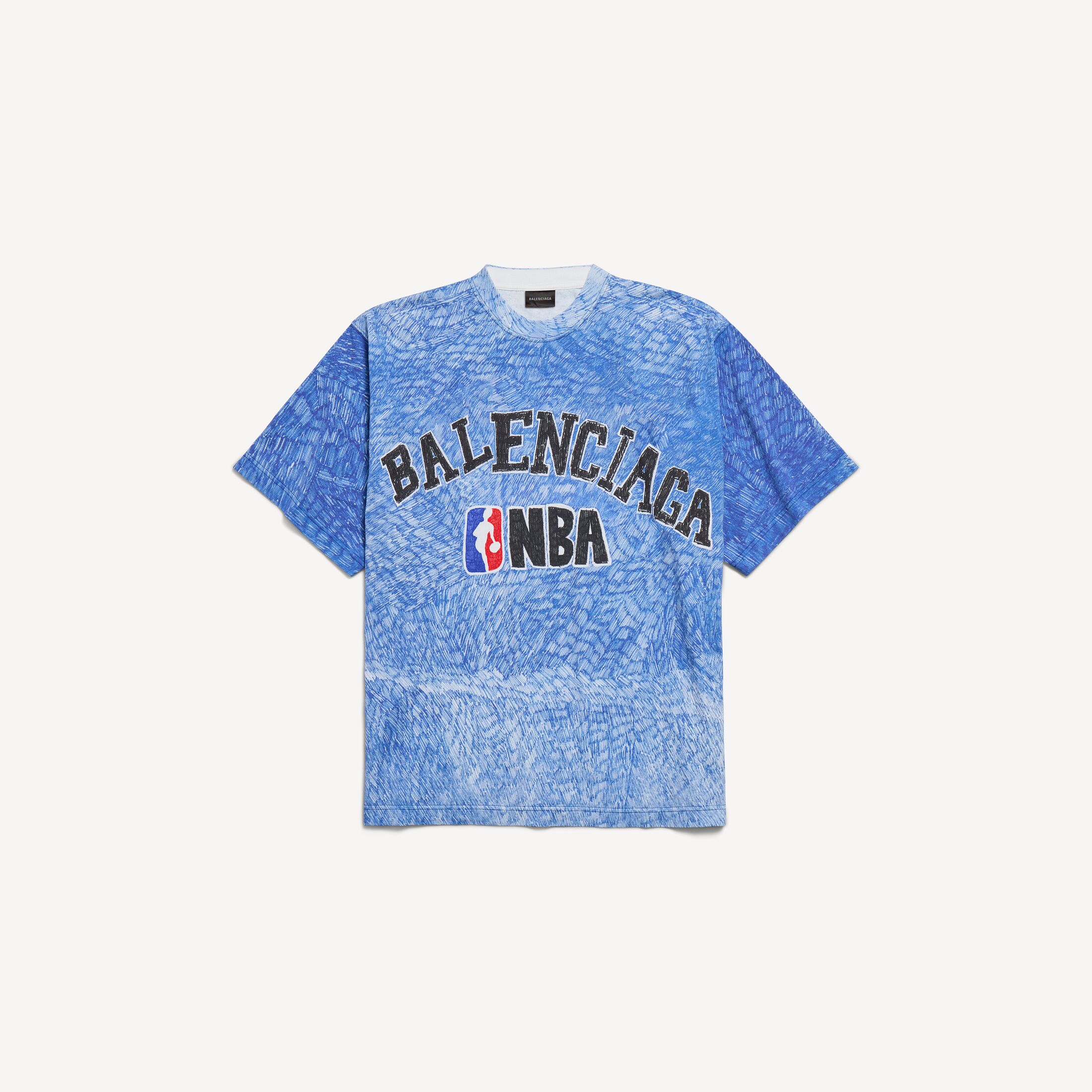 발렌시아가 남성 발렌시아가 | NBA 컬래버레이션 오버사이즈 티셔츠 (블루) A001VVTUVX64011