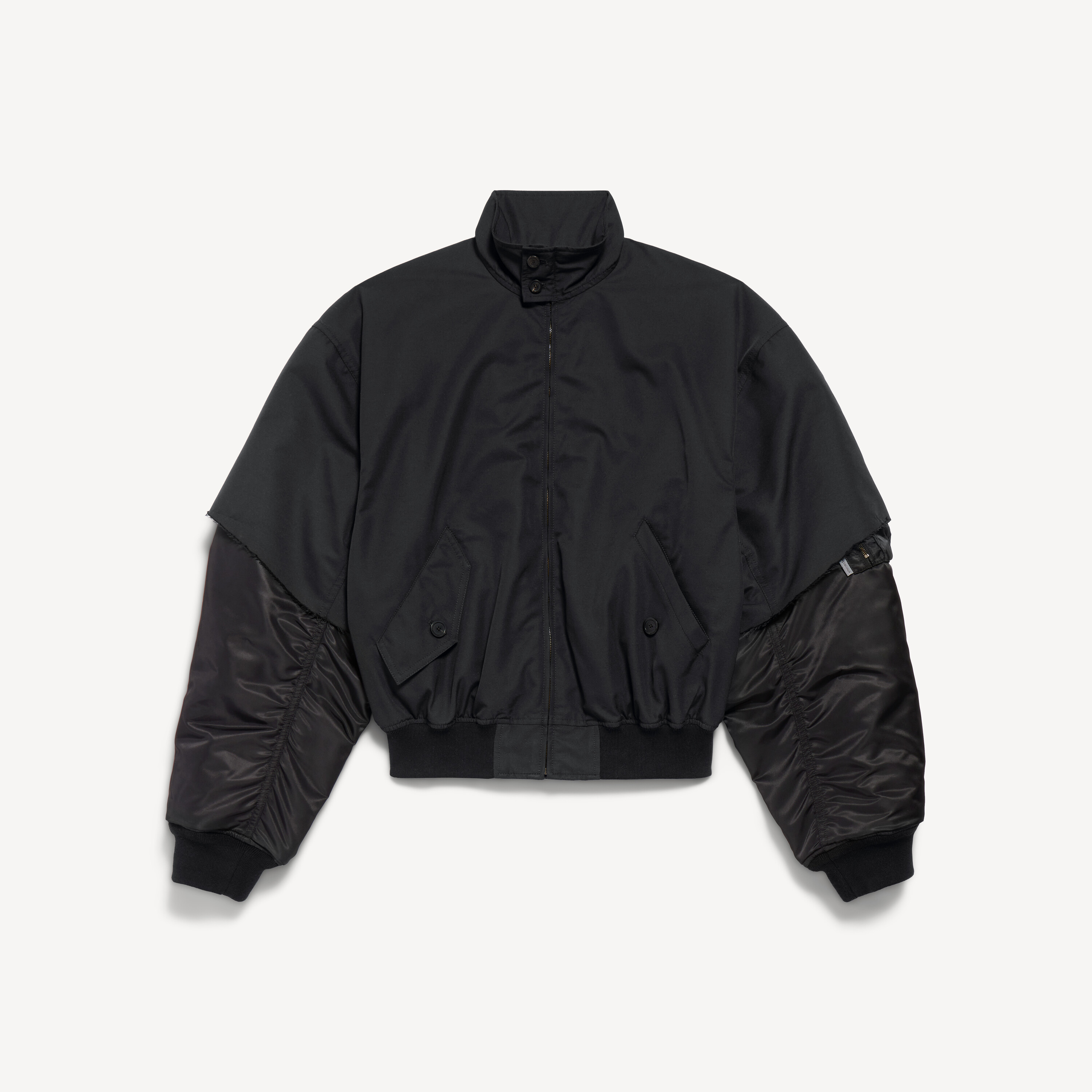 Men's Hybrid Harrington Jacket in Black