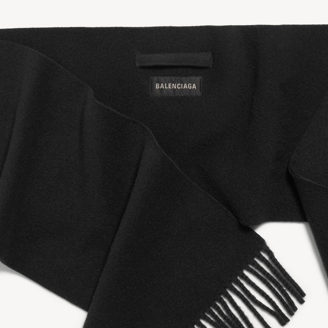 Men's Fringe Scarf in Black | Balenciaga Denmark EN - Image 3