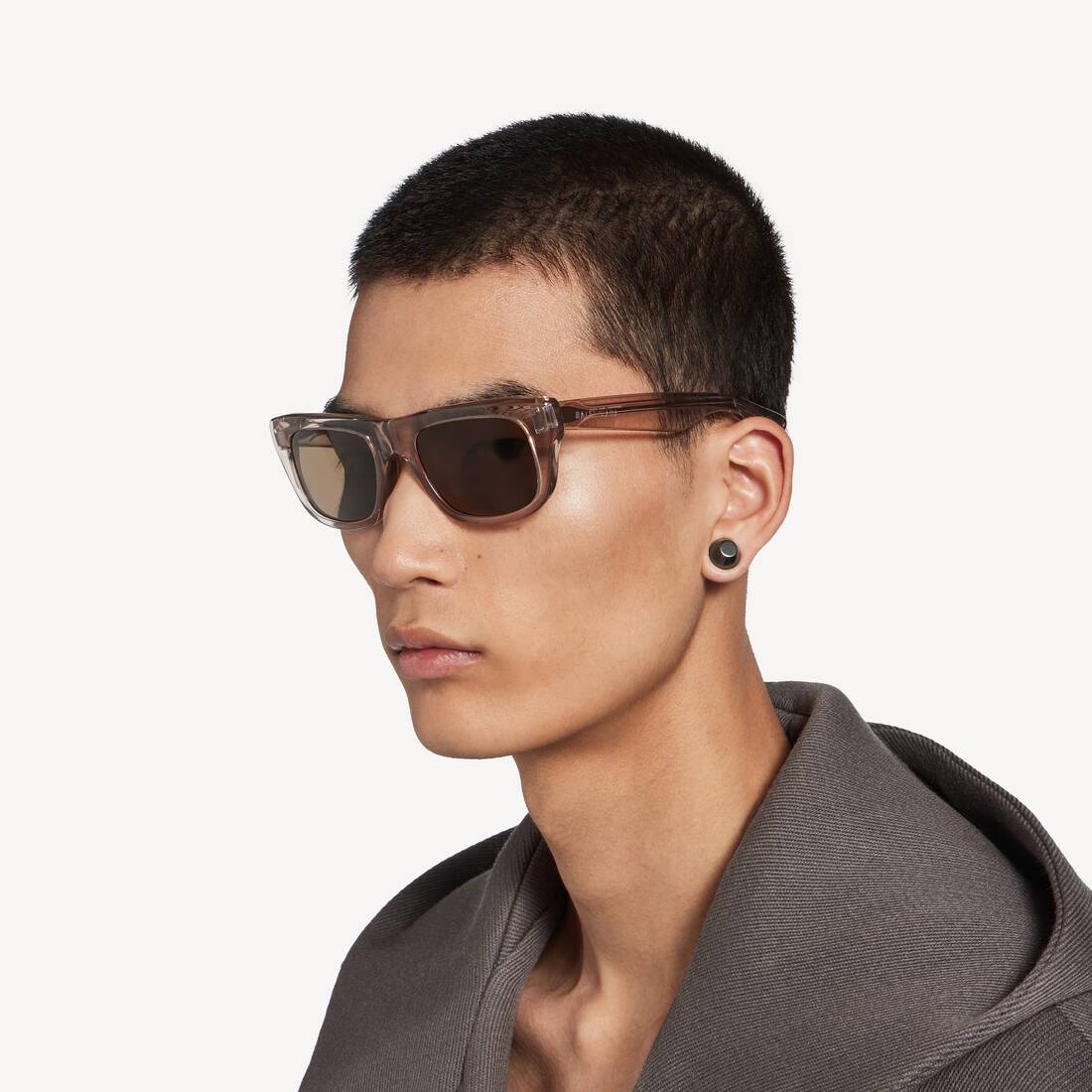 Men's Standard Square Sunglasses in Transparent Sand | Balenciaga Switzerland EN - Image 6