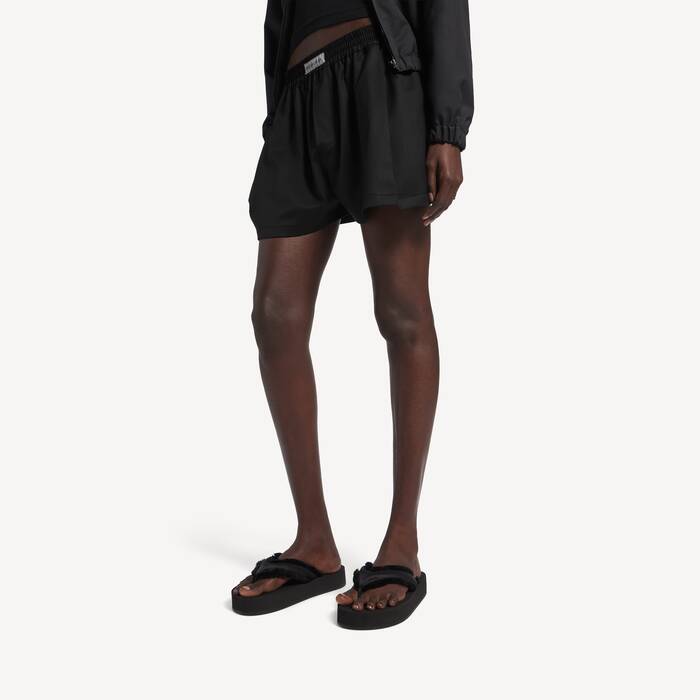 Women's A-line Boxer Shorts in Black - Women | Balenciaga Portugal EN - Image 3