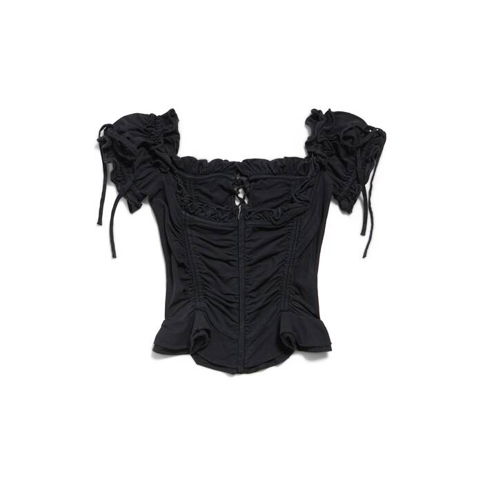 gathered cropped top