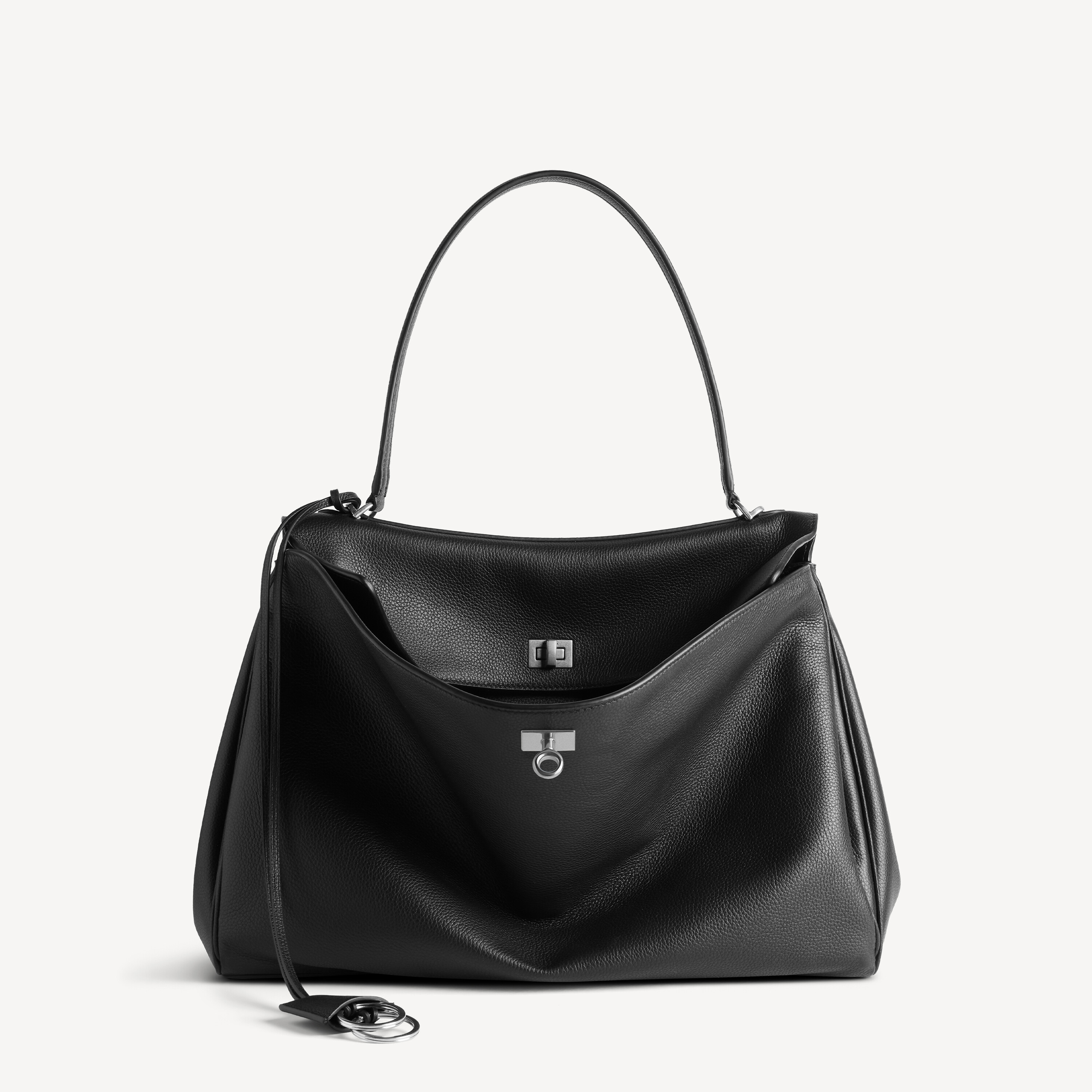 Balenciaga rodeo handbag large grained calfskin