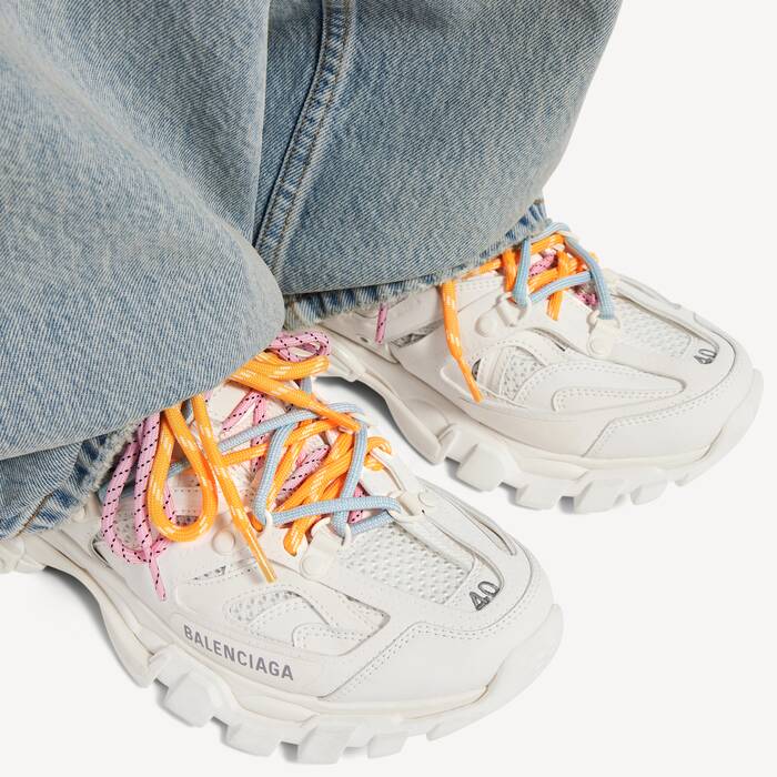 Sneaker Track Trail Laces pour Femme en Blanc/orange/bleu/rose - Femme | Balenciaga Monaco FR - Image 3
