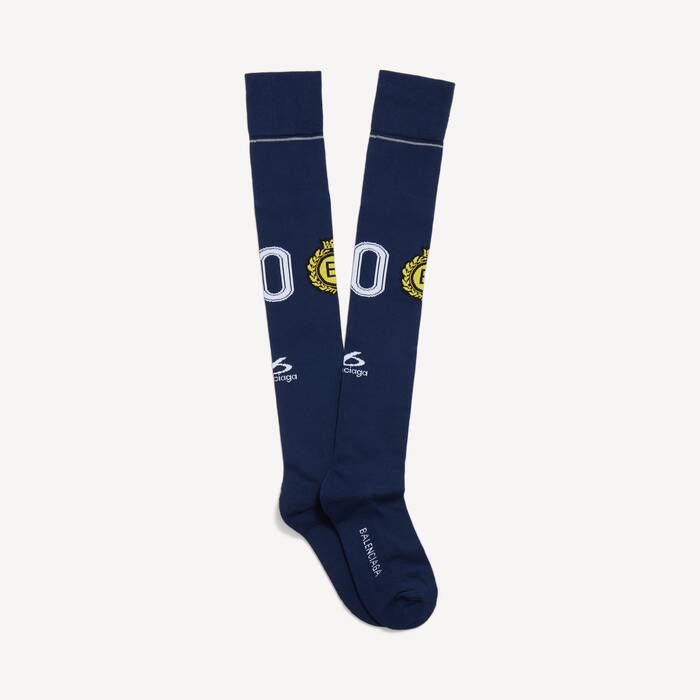 Men's Naval Crest Long Socks in Navy - Men | Balenciaga Latvia EN - Image 2