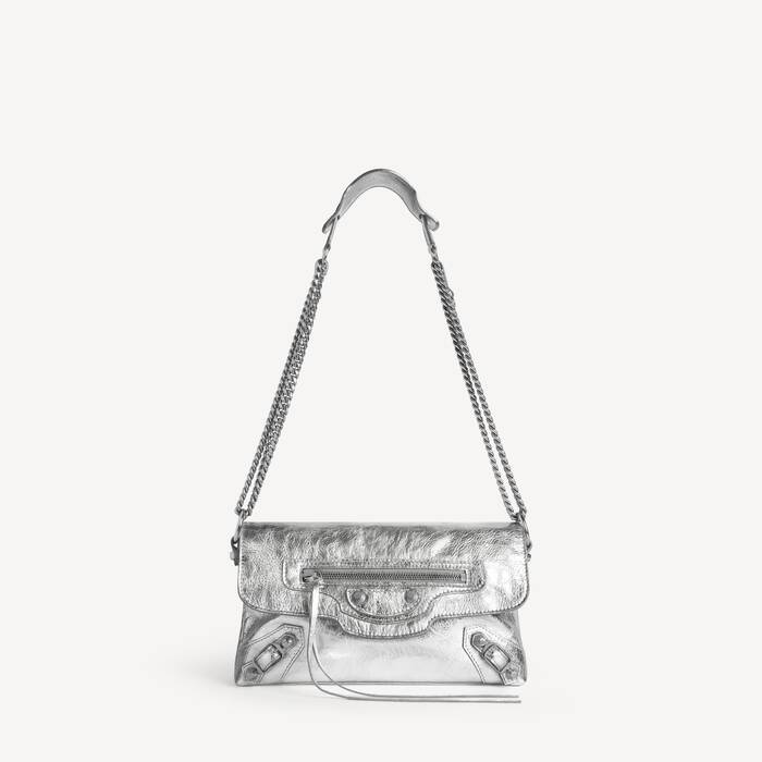 Women's Le City Clutch With Chain in Silver - Women | Balenciaga France EN - Image 1