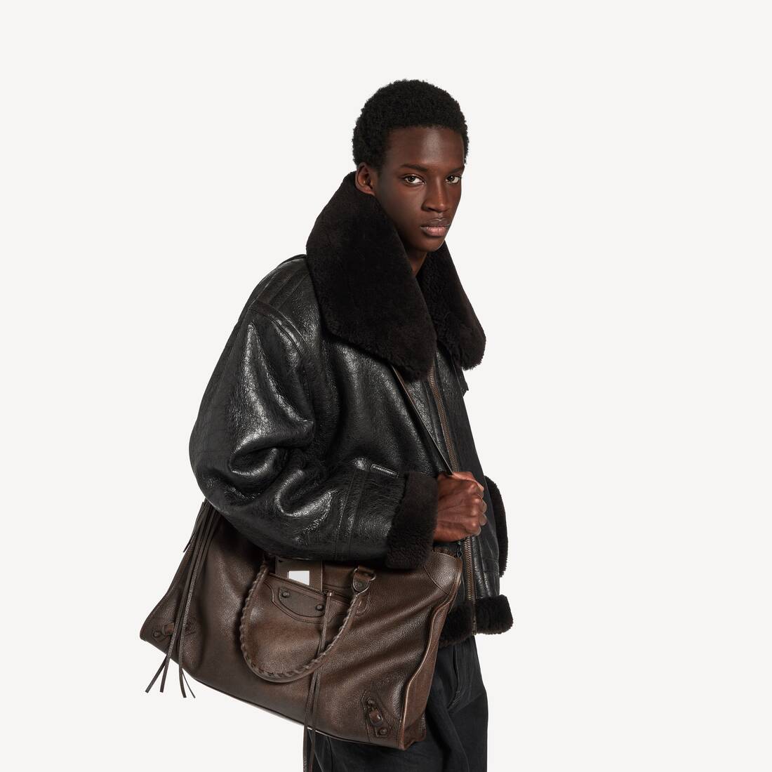 Men's Le City Bag Large in Brown/caramel | Balenciaga Kuwait EN - Image 8