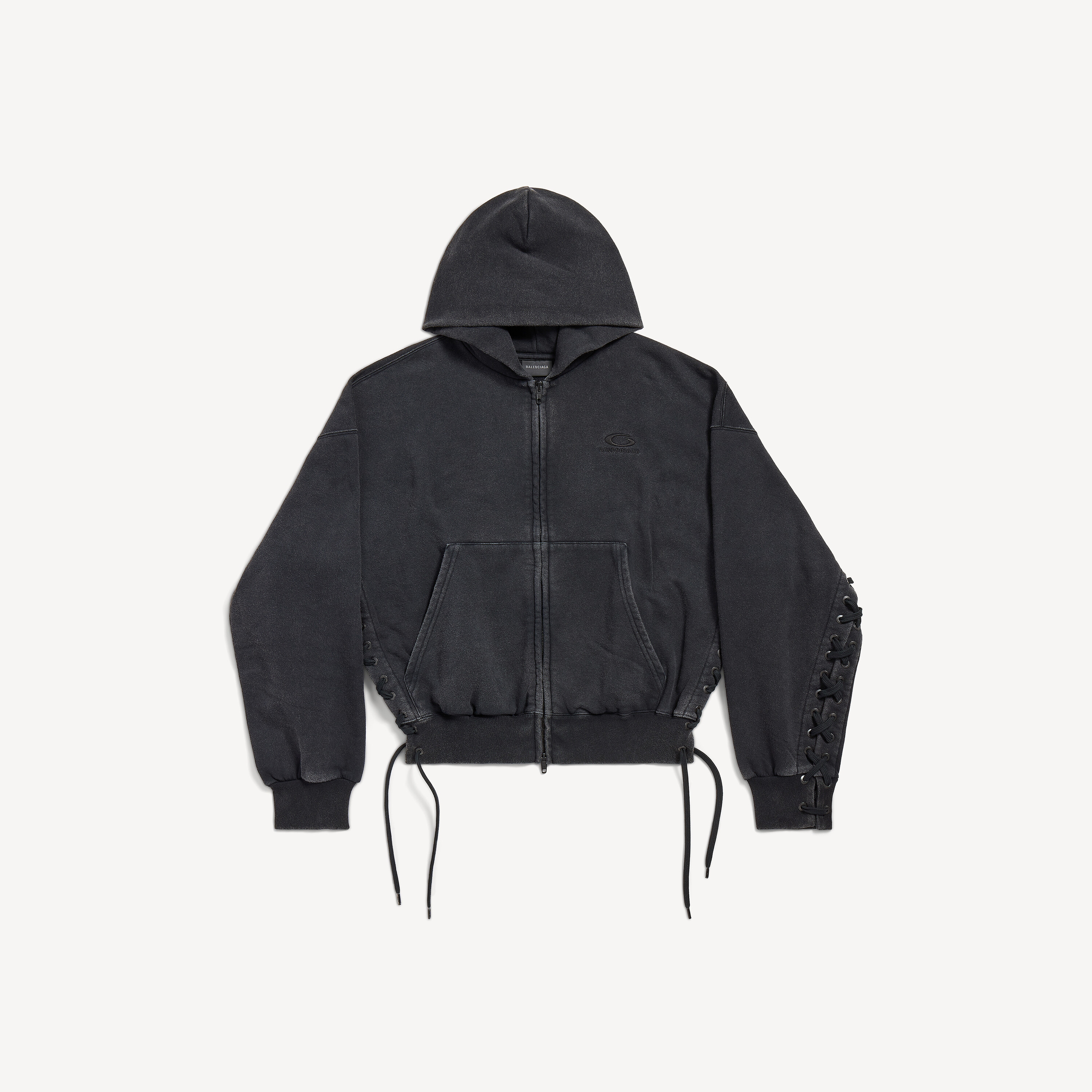 BALENCIAGA　スポーツアイコン　ループロゴ　ジップパーカー 送料込+BALENCIAGA+Loop Sports Icon ジップアップ Hoodie (BALENCIAGA