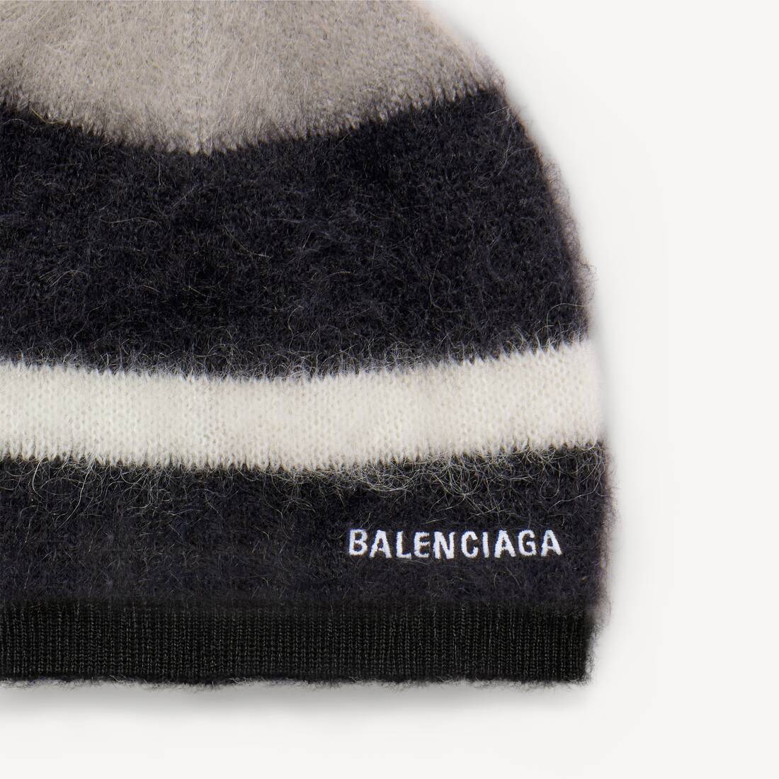 Women's Striped Beanie in Black/white/grey | Balenciaga Hong Kong SAR EN - Image 3