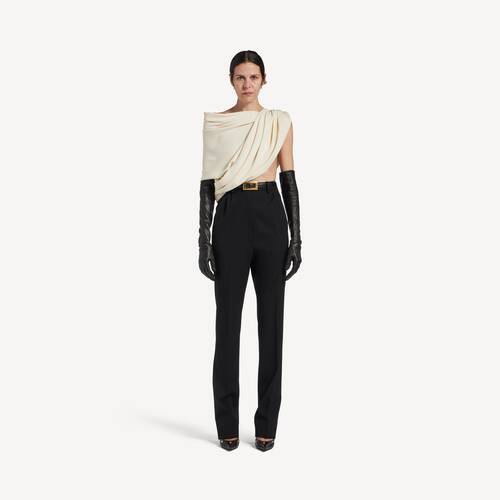 pantaloni a vita alta taglio slim 