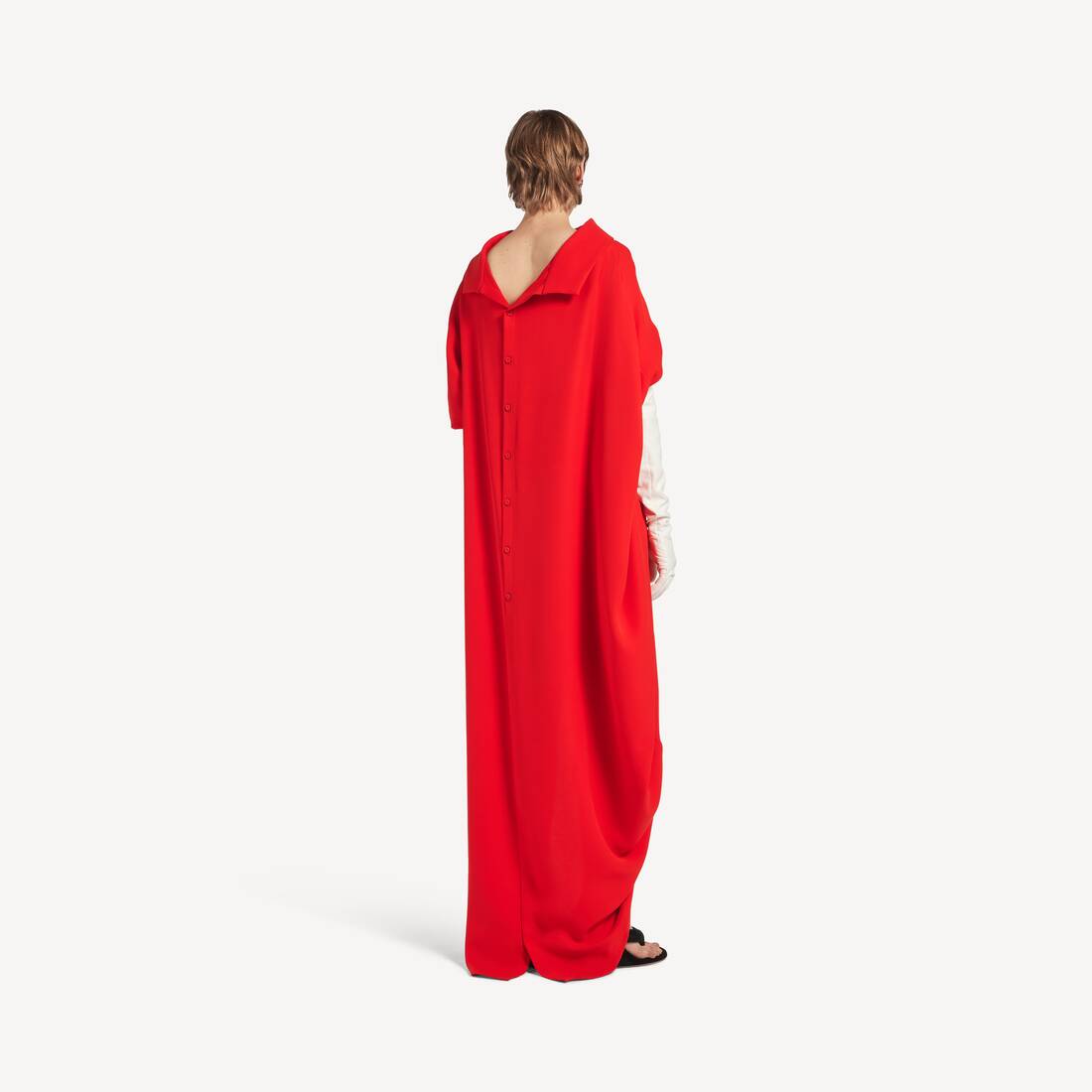 Robe Drap&eacute;e pour Femme en Rouge Sunset | Balenciaga France FR - Image 4