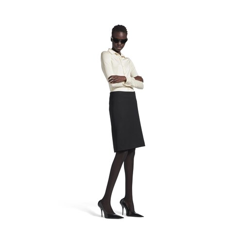 スカート Balenciaga Tweed Midi Skirt Balenciaga Black tweed midi skirt | TheDoubleF