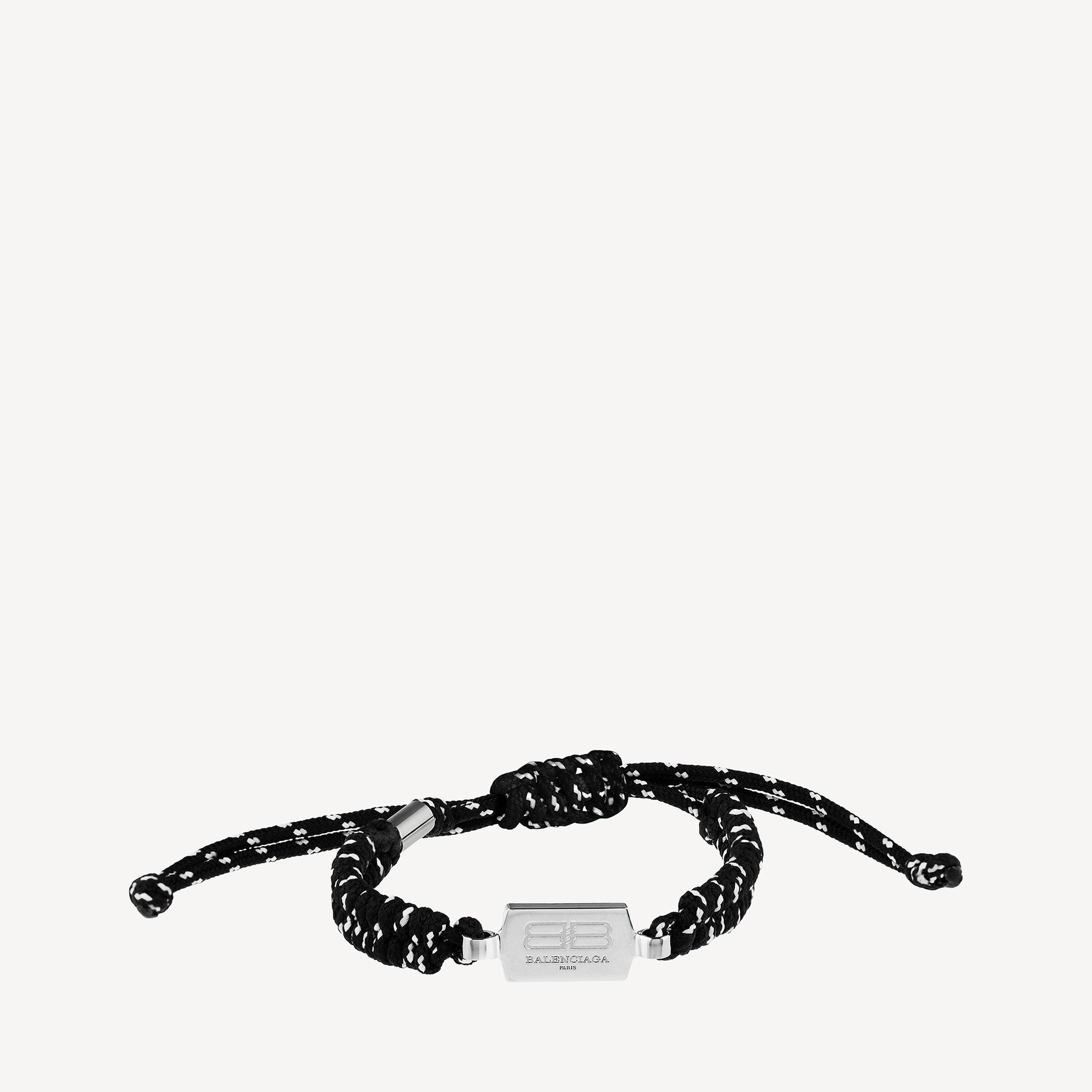 Saint-germain Lace Bracelet in Black/white/shiny Silver