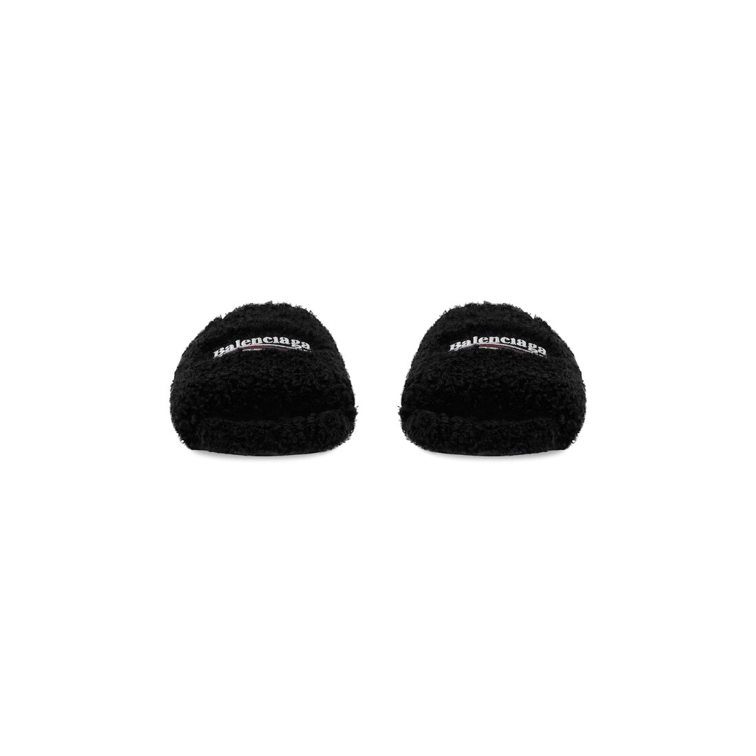 Men's Furry Slide Sandal in Black