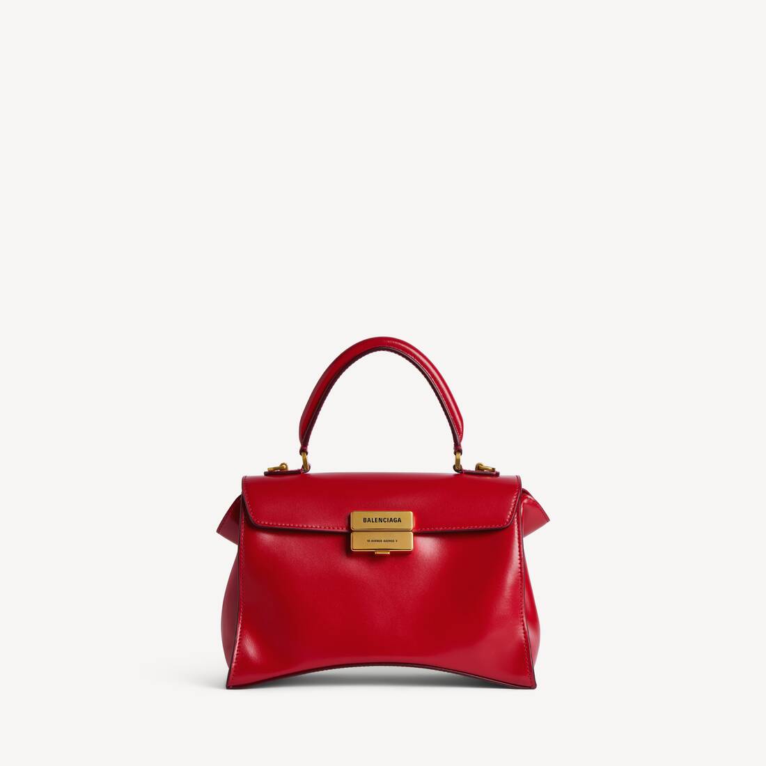 Hourglass Avenue Top Handle Bag Small in Carmin Red