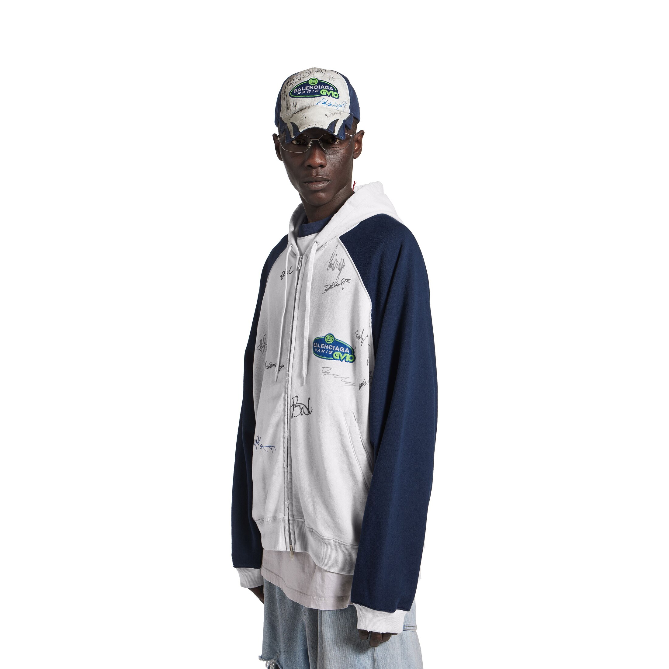 banana raglan oversized zip-up hoodie