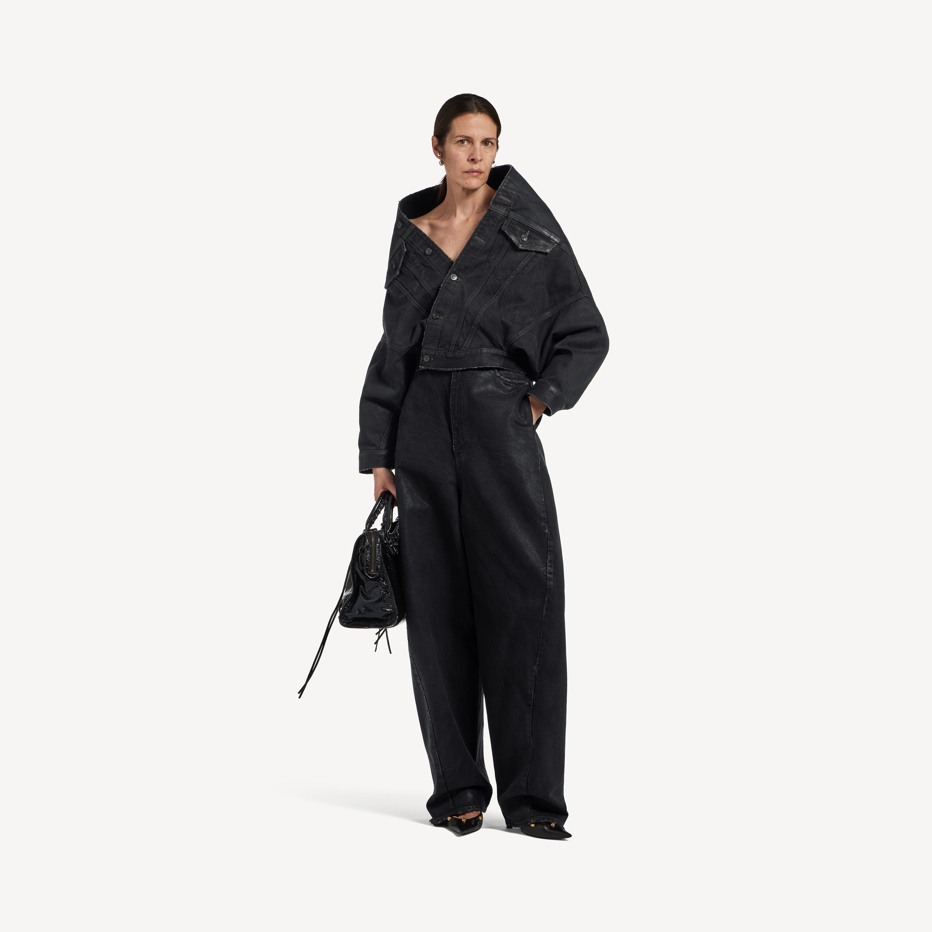 Balenciaga high waist barrel twisted seam pants