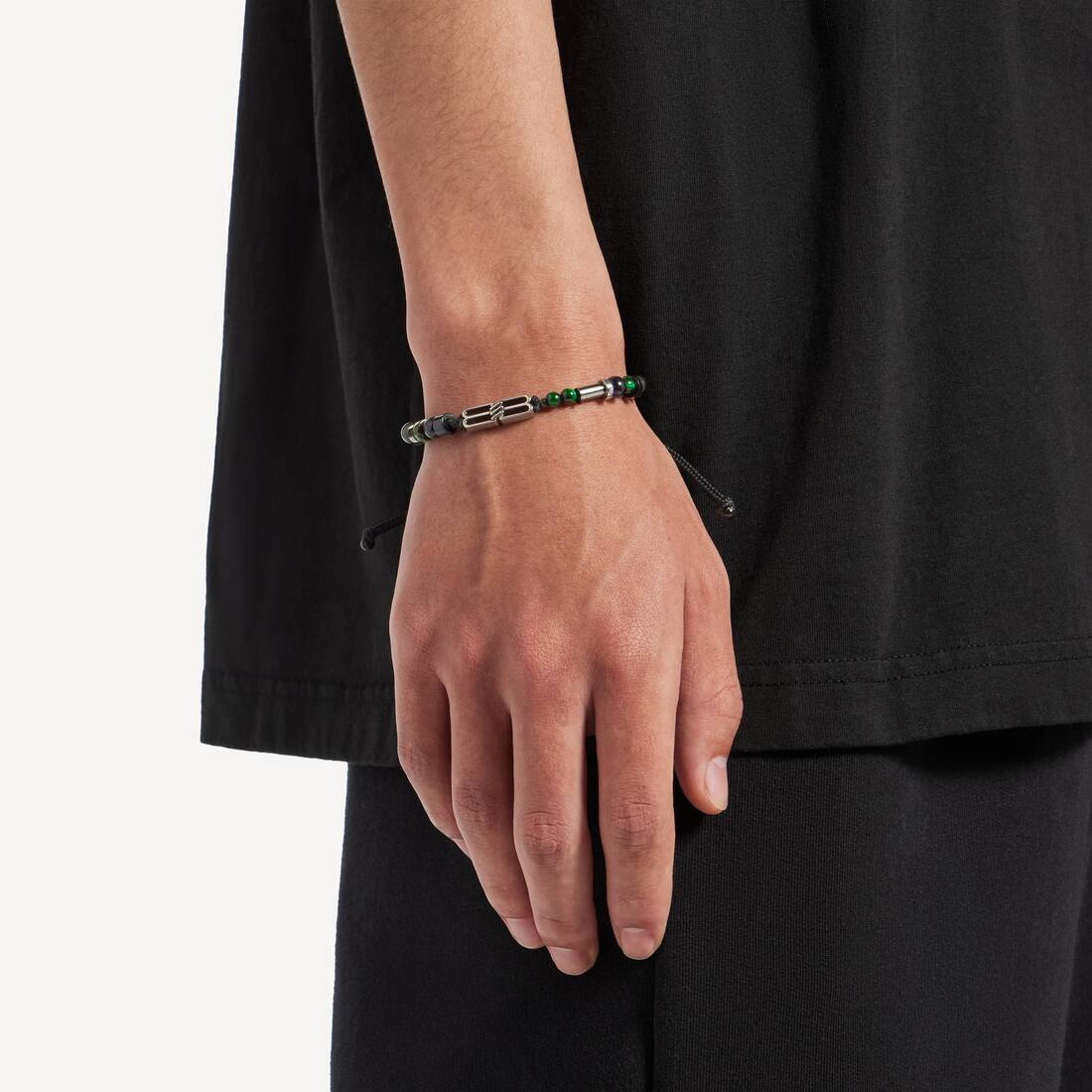 Men's Bb Icon Beads Bracelet in Emerald | Balenciaga Canada EN - Image 4