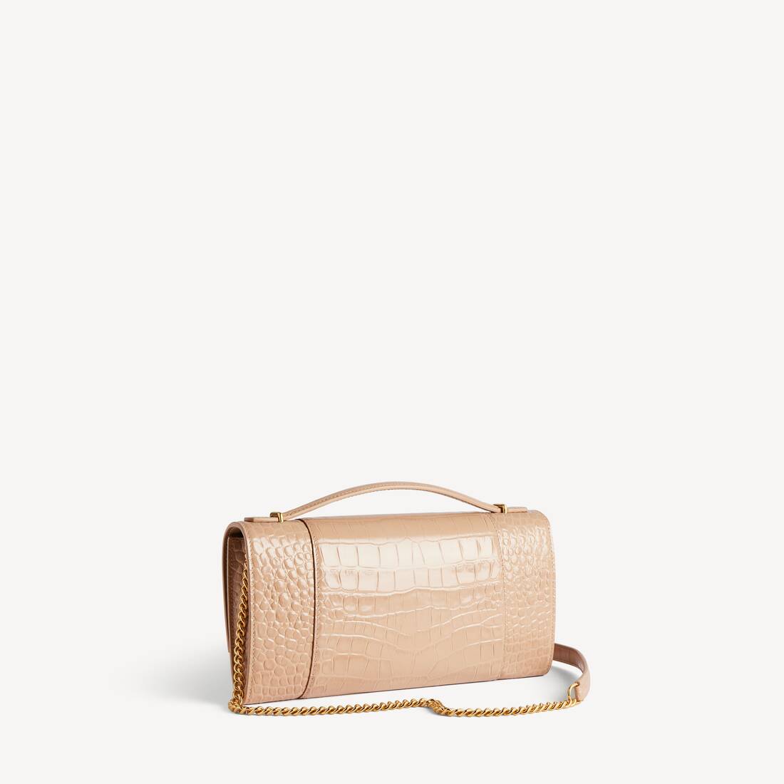 Women's Hourglass Pochette With Chain in Nude | Balenciaga Italy EN - Image 3