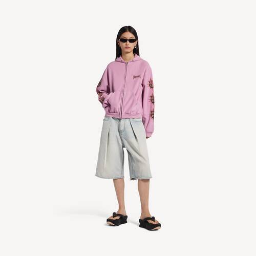 sudadera con capucha y cremallera balenciaga sacr&eacute; c&oelig;ur medium fit