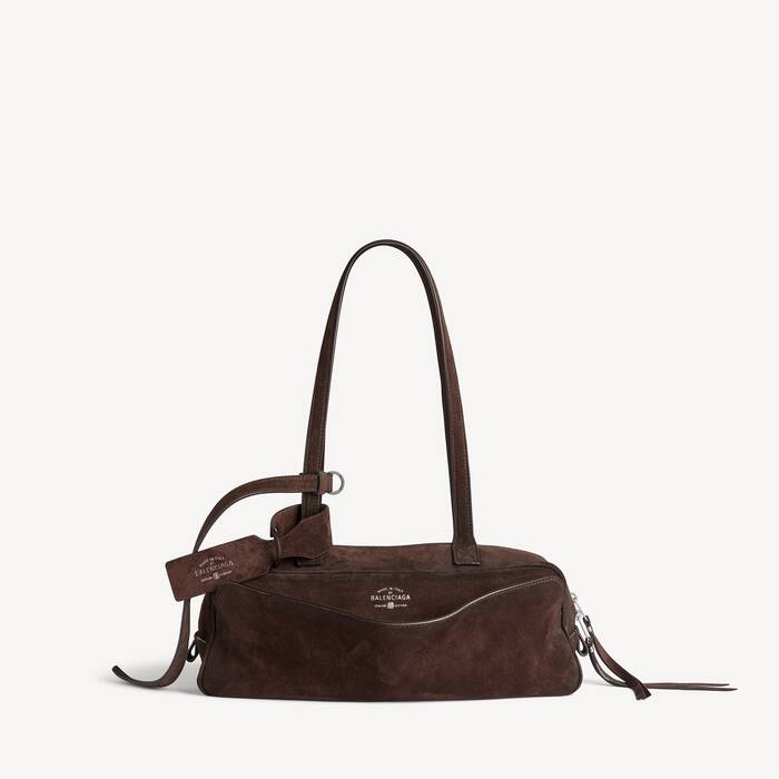 Ela's Bolsa Bowling Carrie Pequena em Espresso-claro - Ela | Balenciaga Brasil PT - Image 1