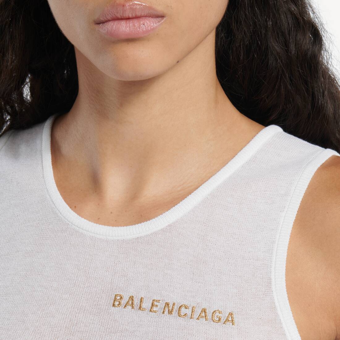 Camiseta Sin Mangas para Mujer en Blanco | Balenciaga Espa&ntilde;a ES - Image 5