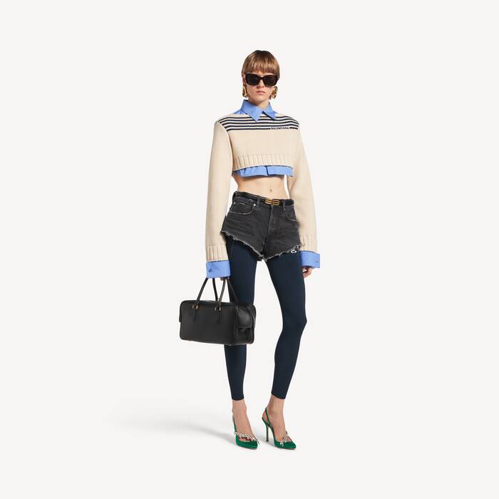 Women's Hybrid Jumper in Navy/white - Women | Balenciaga United States EN - Image 3