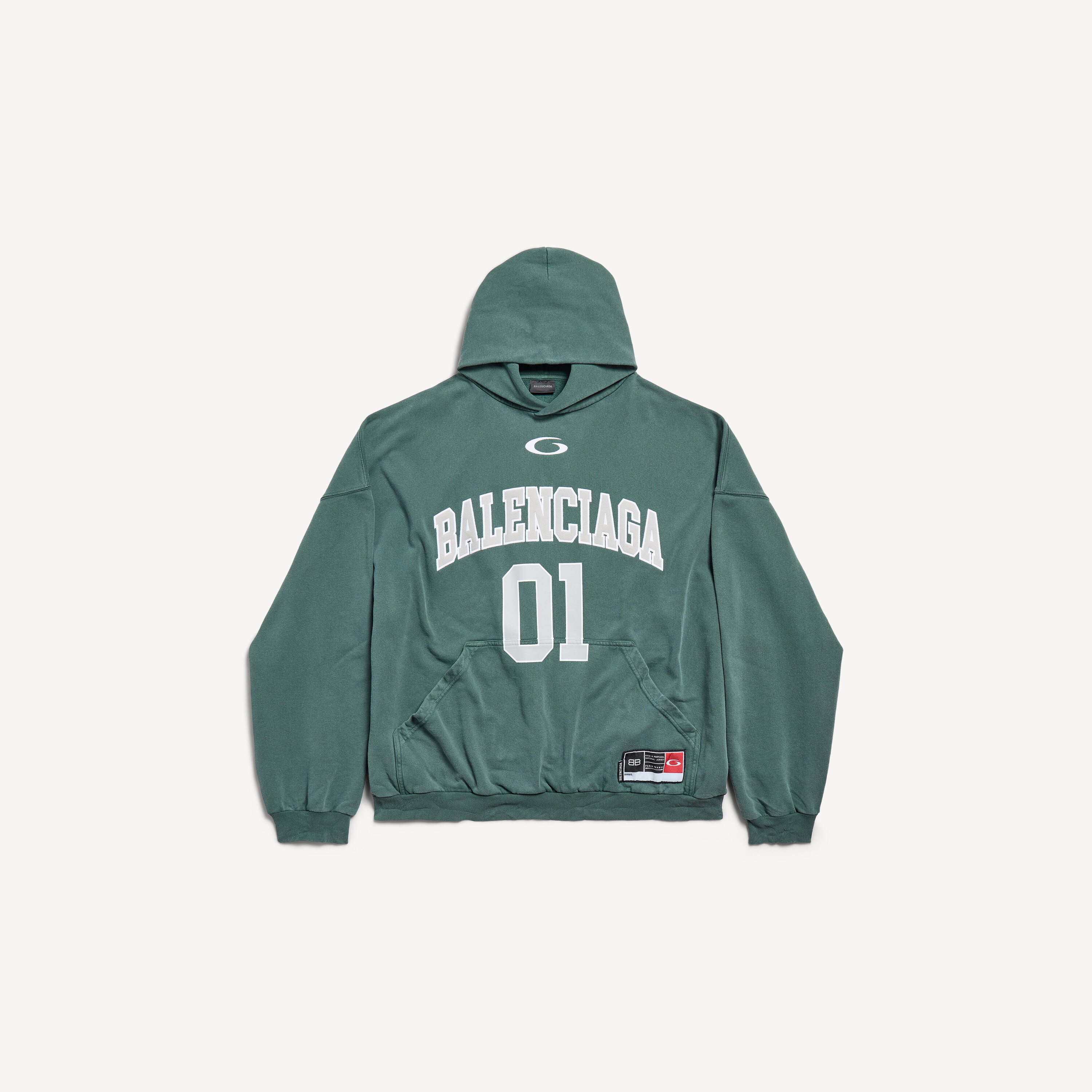 Men's Basketball Large Fit Hoodie in Dark Green/light Green