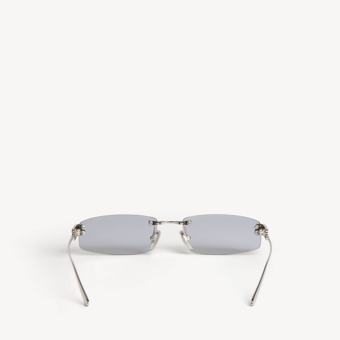 Women's Gossip Rectangle M Sunglasses in Silver | Balenciaga Netherlands EN - Image 2