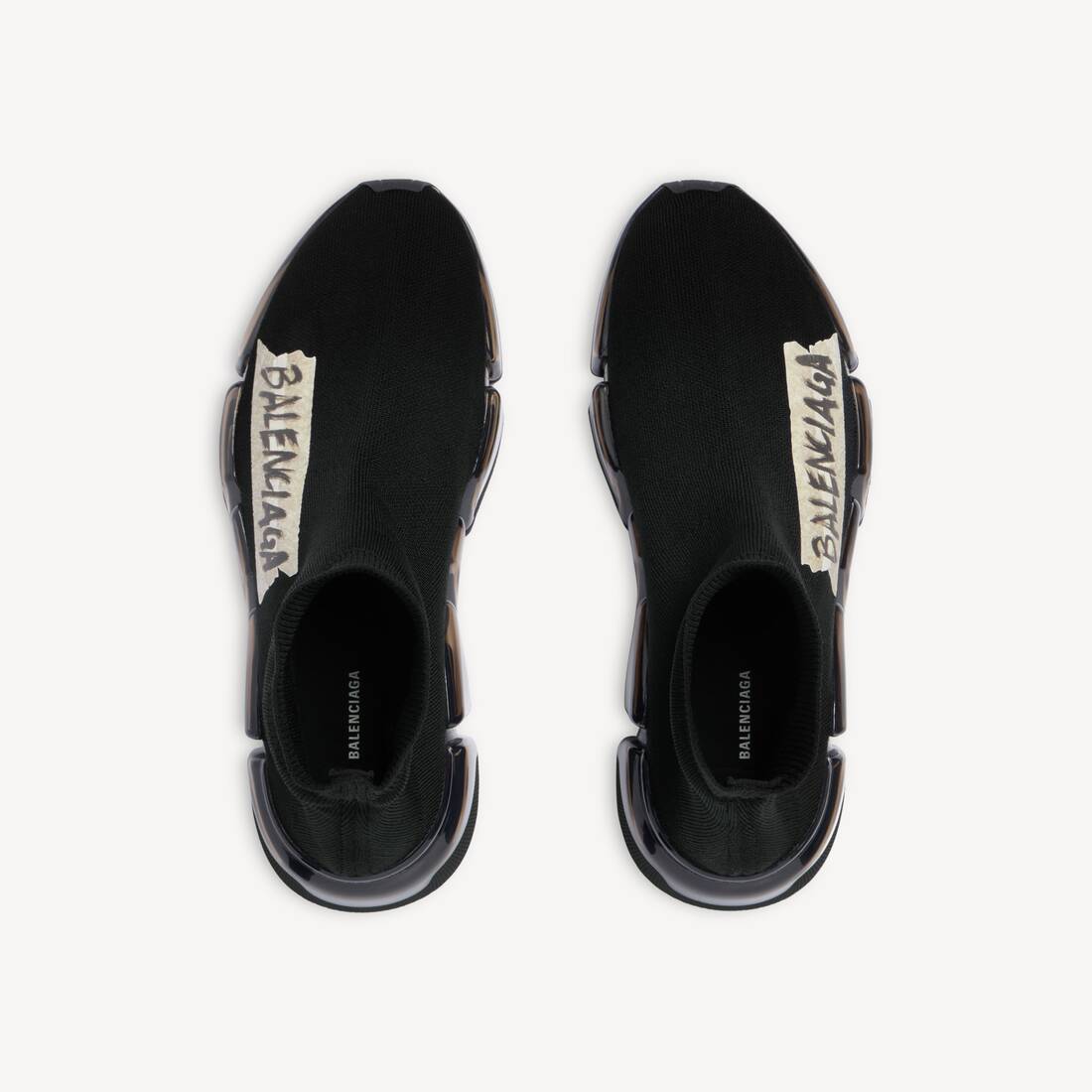 Zapatillas Speed 2.0 De Punto Reciclado para Hombre en Negro/amarillo | Balenciaga Espa&ntilde;a ES - Image 4