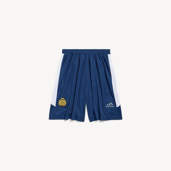 Men's Soccer Baggy Shorts in Navy - Men | Balenciaga United Kingdom EN - Image 1