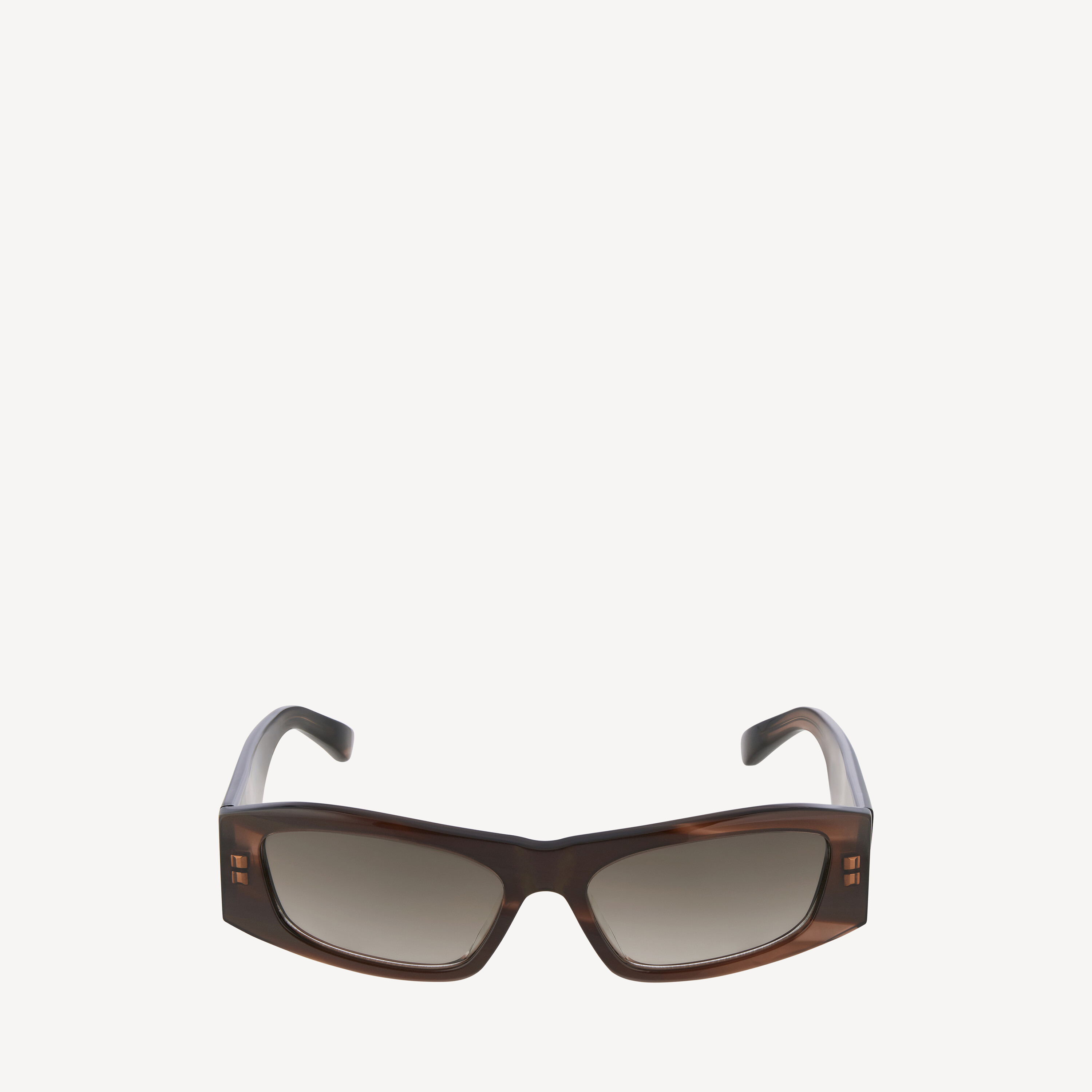 Women's Nano Rectangle Af Sunglasses in Metallic Brown Havana