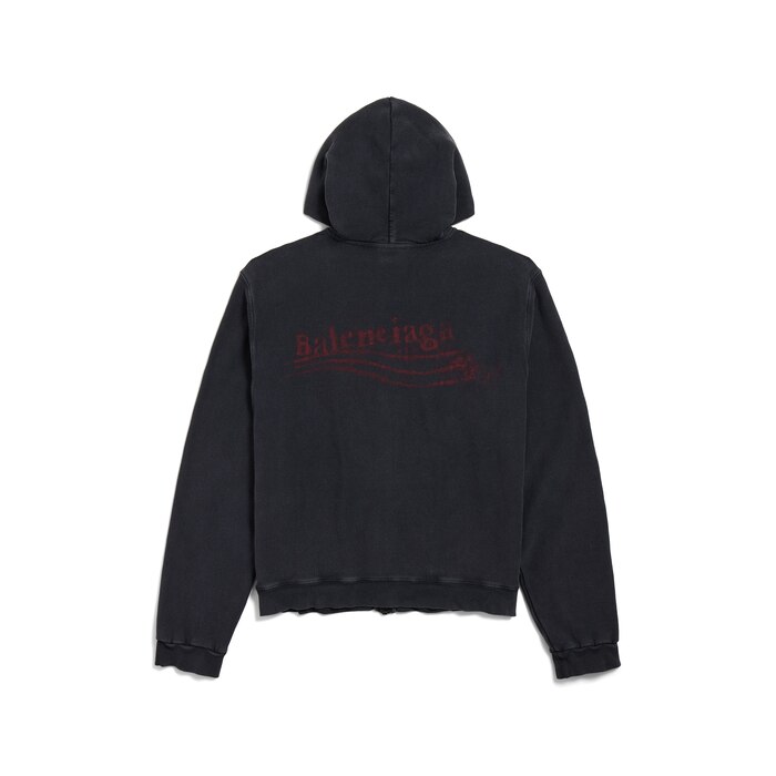 hoodie con cremallera washed crayon political regular fit
