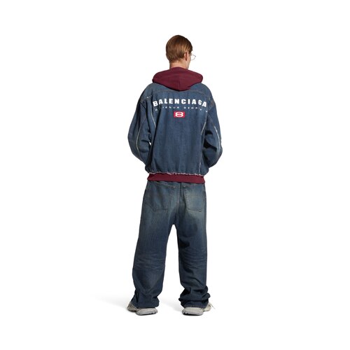 veste patched en denim