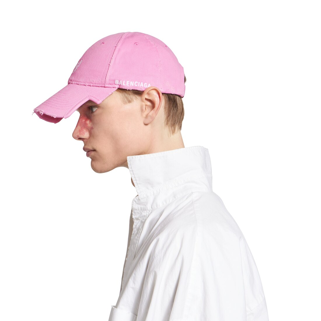 Laurel Classic Cap in Baby Pink/white | Balenciaga US