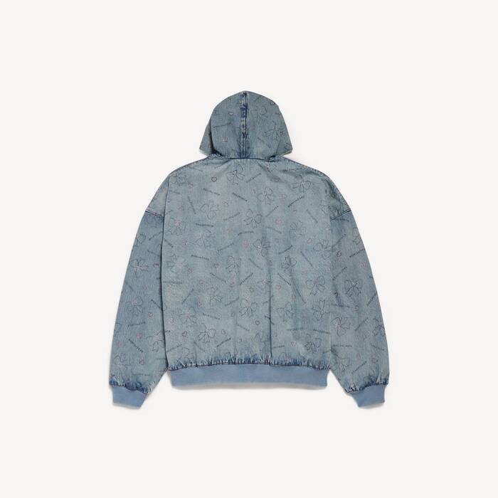 handrawn bows denim jacket