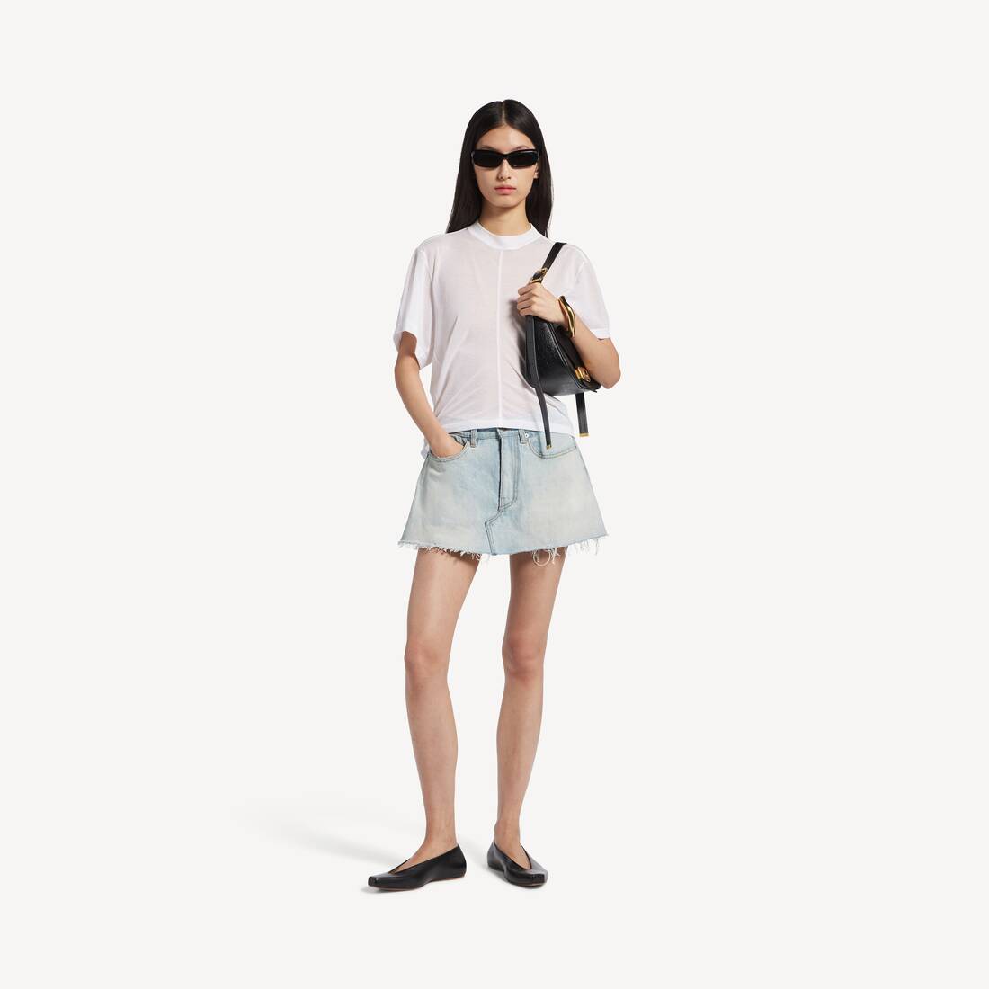 Women's Skort  in Light Blue | Balenciaga Netherlands EN - Image 2