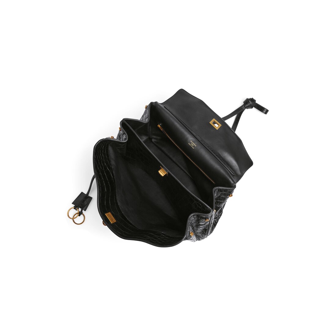 BALENCIAGA Rodeo ミディアムハンドバッグ クロコダイルエンボス ホワイト の ウィメンズ Rodeo ハンドバッグ ミディアム