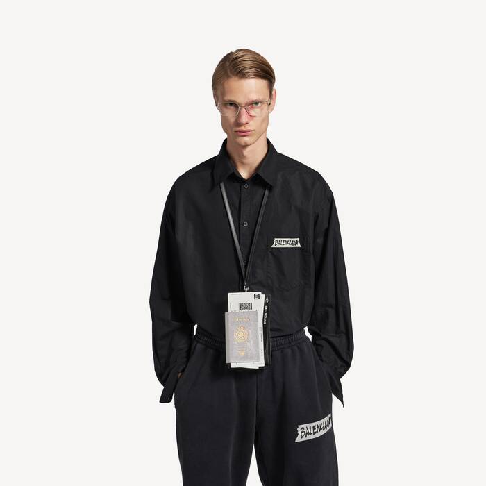 Men's Passport Phone Holder in Silver - Men | Balenciaga Australia EN - Image 2