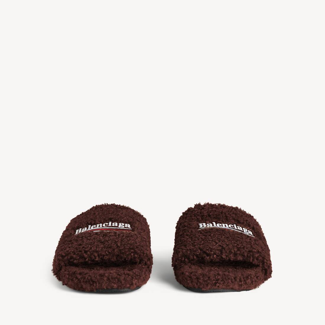 Men's Furry Open Mule in Ch&acirc;taigne | Balenciaga Australia EN - Image 3