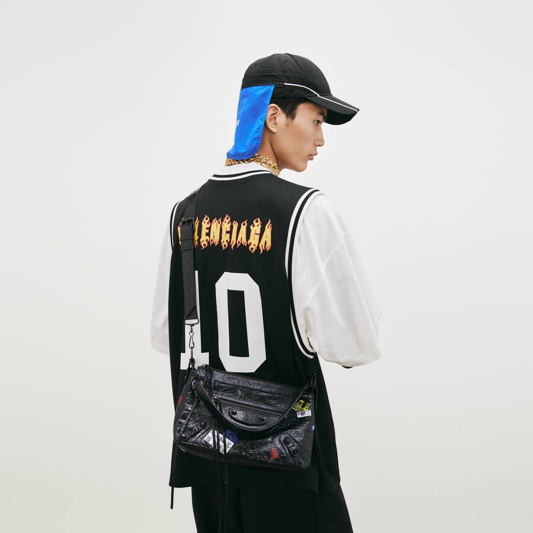 Men's Le City Moto Bag Small in Black | Balenciaga Republic Of Korea EN - Image 8